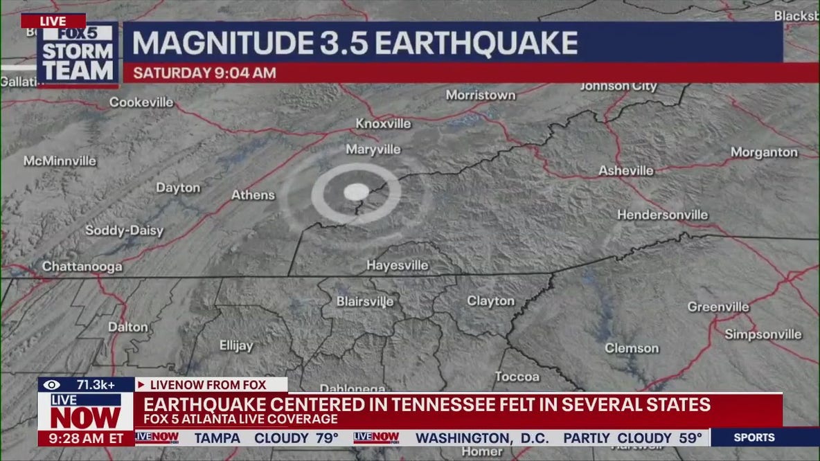 BREAKING: Tennessee earthquake rattles Georgia